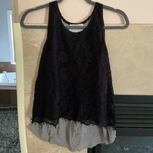 Madison Marcus Small Black Lace Tank Gray Pleat